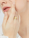 Wholesale Women's Retro Simple Rotating Star Copper Ring With Geometric Pattern And Electroplating Treatment