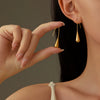 Wholesale Women's Retro Simple Stainless Steel 18K Gold Electroplated Irregular Drop Shape Earrings