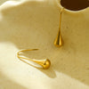 Wholesale Women's Retro Simple Stainless Steel 18K Gold Electroplated Irregular Drop Shape Earrings