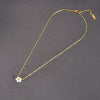 Wholesale Women's Retro Stainless Steel And Titanium Steel Daisy Flower Necklace With Glass Pearl Pendant Electroplated Ochain