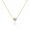 Wholesale Women's Retro Stainless Steel And Titanium Steel Daisy Flower Necklace With Glass Pearl Pendant Electroplated Ochain