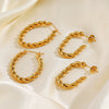Wholesale Women's Retro Stainless Steel Geometric Oval Electroplated Earrings