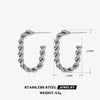 Wholesale Women's Retro Stainless Steel Geometric Oval Electroplated Earrings