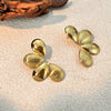 Wholesale Women's Retro Stainless Steel Geometric Striped Linear Flower Earrings With Electroplating