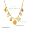 Wholesale Women's Retro Stainless Steel Heart Water Drop Bell Pattern Electroplated Necklace And Bracelet Set