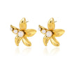 Wholesale Women's Retro Stainless Steel Imitation Pearl Heart Flower Bow Geometric Earrings With Electroplating