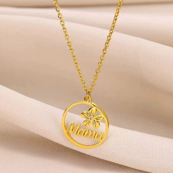 Wholesale Women's Retro Stainless Steel Love Necklace With Heart Shape Letters Pendant And Cross Chain Electroplated
