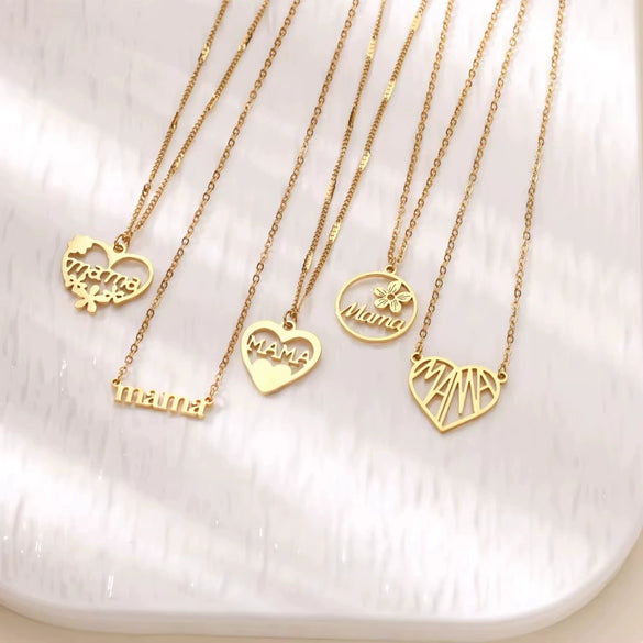 Wholesale Women's Retro Stainless Steel Love Necklace With Heart Shape Letters Pendant And Cross Chain Electroplated