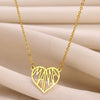 Wholesale Women's Retro Stainless Steel Love Necklace With Heart Shape Letters Pendant And Cross Chain Electroplated