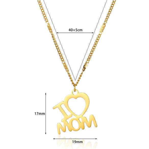 Wholesale Women's Retro Stainless Steel Love Necklace With Heart Shape Letters Pendant And Cross Chain Electroplated