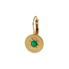 Wholesale Women's Retro Stainless Steel Necklace With Turquoise Inlay Embossed Round Pendant And O Chain Vacuum Real Gold Electroplated In Pvd Furnace