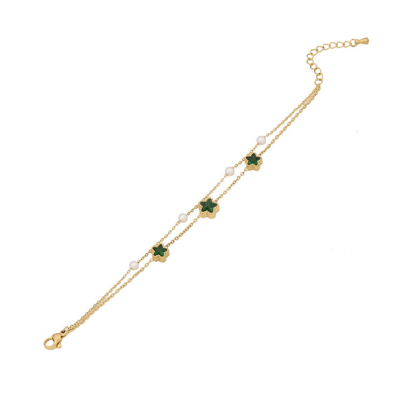Wholesale Women's Retro Star Pattern Stainless Steel Electroplated Bracelet