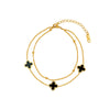 Wholesale Women's Retro Star Pattern Titanium Steel Electroplated Anklet
