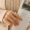 Wholesale Women's Retro Style Geometric Imitation Pearl Ring 316L Stainless Steel 18K Gold Plated