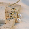 Wholesale Women's Retro Style Natural Freshwater Pearl S925 Silver Flower Zircon Nearly Round Earrings