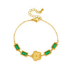 Wholesale Women's Retro Style Stainless Steel Plum Blossom Goldplated Jewelry Bracelet