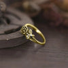 Wholesale Women's Retro Style Zinc Alloy Ring With Three Dimensional Rose And Leaf Pattern