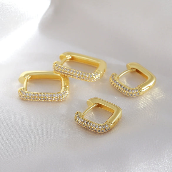 Wholesale Women's Retro Stylish Geometric Copper Electroplated Earrings