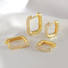 Wholesale Women's Retro Stylish Geometric Copper Electroplated Earrings