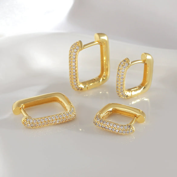 Wholesale Women's Retro Stylish Geometric Copper Electroplated Earrings