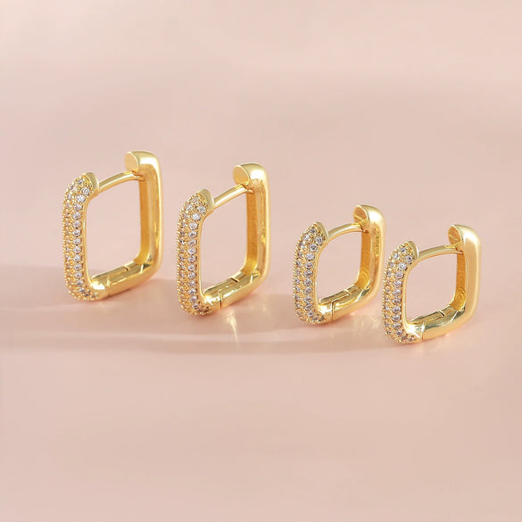 Wholesale Women's Retro Stylish Geometric Copper Electroplated Earrings