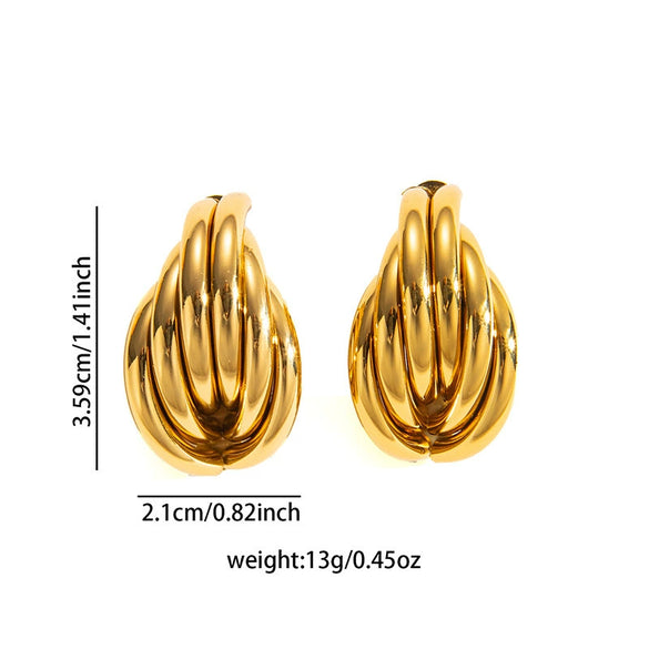 Wholesale Women's Retro Titanium Steel Geometric Circle Earrings With Electroplating