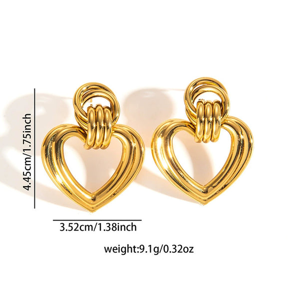 Wholesale Women's Retro Titanium Steel Geometric Circle Earrings With Electroplating