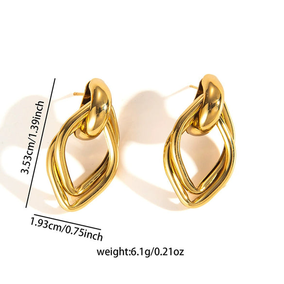 Wholesale Women's Retro Titanium Steel Geometric Circle Earrings With Electroplating