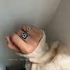 Wholesale Women's Retro Trendy Open Ring Set Zinc Alloy Geometric Oil Dripping Pearl Flower Electroplated