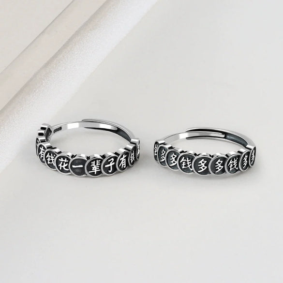 Wholesale Women's Retro Trendy Ring S925 Sterling Silver With Wings Pattern Electroplated