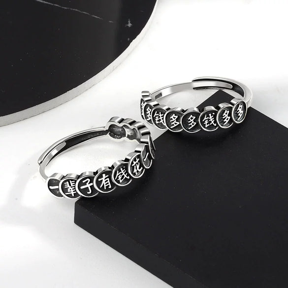 Wholesale Women's Retro Trendy Ring S925 Sterling Silver With Wings Pattern Electroplated