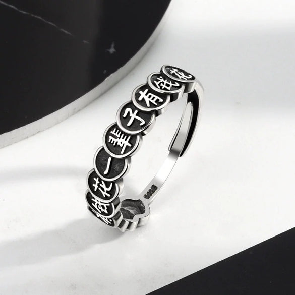 Wholesale Women's Retro Trendy Ring S925 Sterling Silver With Wings Pattern Electroplated