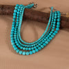 Wholesale Women's Retro Turquoise Beaded Ball Chain Handmade Clavicle Necklace