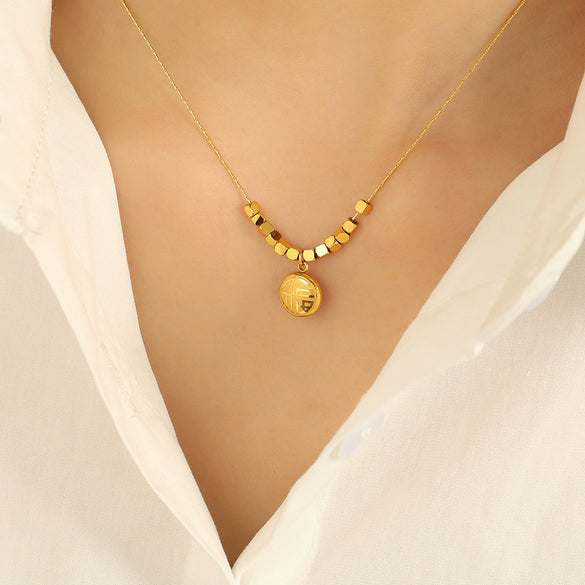 Wholesale Women's Retro Versatile Geometric 316L Stainless Steel Electroplated Necklace Jewelry With Light Luxury Highend Sense