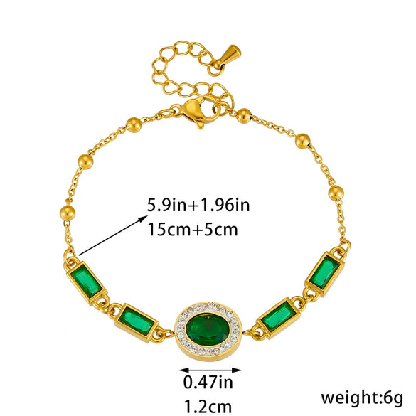 Wholesale Women's Retro Versatile Goldplated Stainless Steel Oval Geometric Chain Bracelet