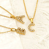 Wholesale Women's Rhinestone And Titanium Steel Diamond Inlaid Cross Chain Alphabet Necklace With Letters Numbers And Text