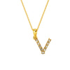 Wholesale Women's Rhinestone And Titanium Steel Diamond Inlaid Cross Chain Alphabet Necklace With Letters Numbers And Text