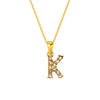 Wholesale Women's Rhinestone And Titanium Steel Diamond Inlaid Cross Chain Alphabet Necklace With Letters Numbers And Text