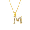 Wholesale Women's Rhinestone And Titanium Steel Diamond Inlaid Cross Chain Alphabet Necklace With Letters Numbers And Text