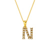 Wholesale Women's Rhinestone And Titanium Steel Diamond Inlaid Cross Chain Alphabet Necklace With Letters Numbers And Text