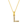 Wholesale Women's Rhinestone And Titanium Steel Diamond Inlaid Cross Chain Alphabet Necklace With Letters Numbers And Text