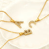Wholesale Women's Rhinestone And Titanium Steel Diamond Inlaid Cross Chain Alphabet Necklace With Letters Numbers And Text