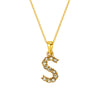 Wholesale Women's Rhinestone And Titanium Steel Diamond Inlaid Cross Chain Alphabet Necklace With Letters Numbers And Text