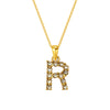 Wholesale Women's Rhinestone And Titanium Steel Diamond Inlaid Cross Chain Alphabet Necklace With Letters Numbers And Text