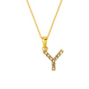 Wholesale Women's Rhinestone And Titanium Steel Diamond Inlaid Cross Chain Alphabet Necklace With Letters Numbers And Text