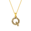Wholesale Women's Rhinestone And Titanium Steel Diamond Inlaid Cross Chain Alphabet Necklace With Letters Numbers And Text