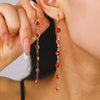 Wholesale Women's Rhinestone Copper Heart Shaped Geometric Tassel Earrings With Electroplating