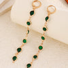 Wholesale Women's Rhinestone Copper Heart Shaped Geometric Tassel Earrings With Electroplating