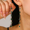 Wholesale Women's Rhinestone Copper Heart Shaped Geometric Tassel Earrings With Electroplating