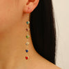Wholesale Women's Rhinestone Copper Heart Shaped Geometric Tassel Earrings With Electroplating